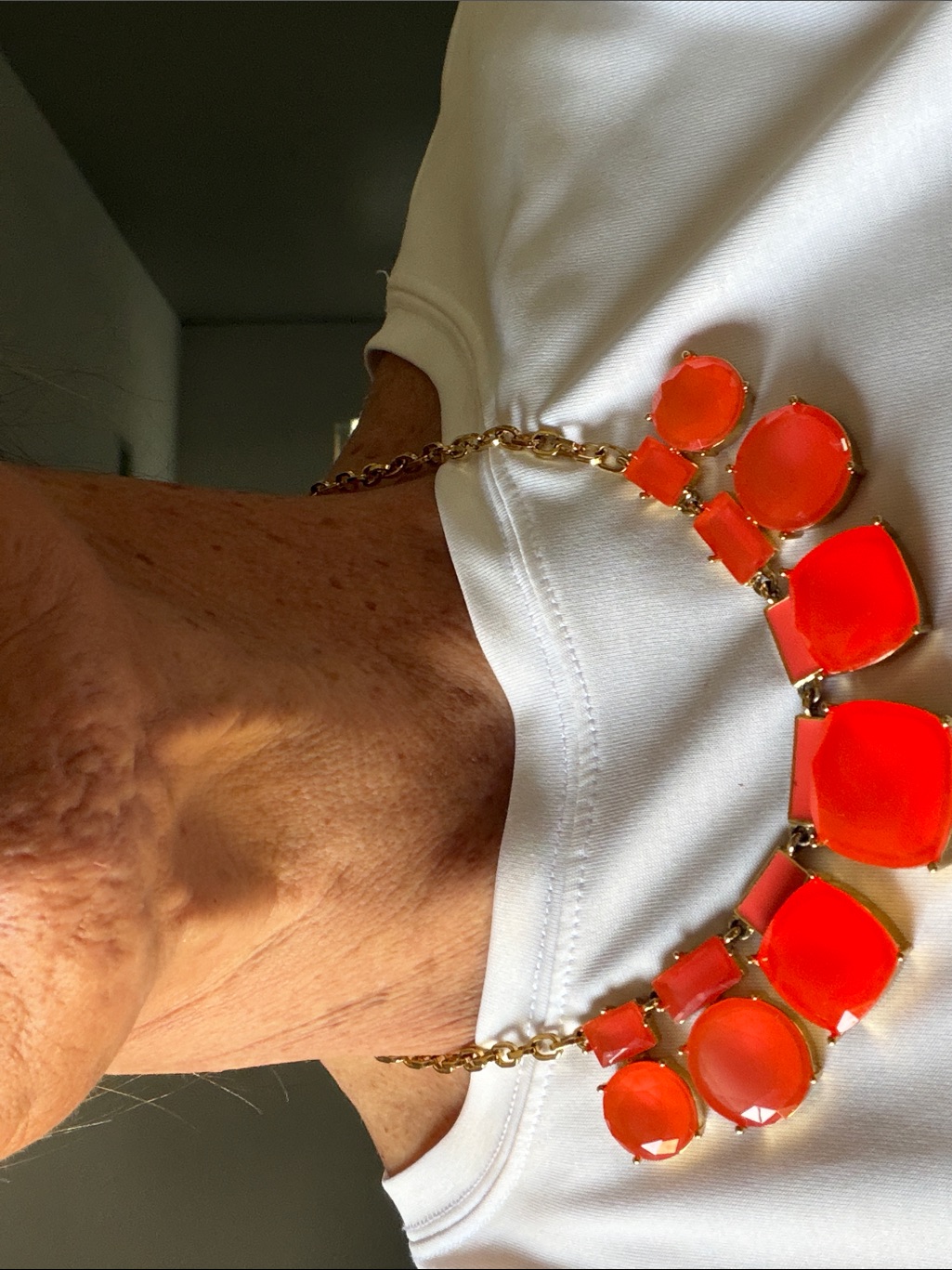 Kate Spade Bright Orange Gold-Tone Statement Necklace